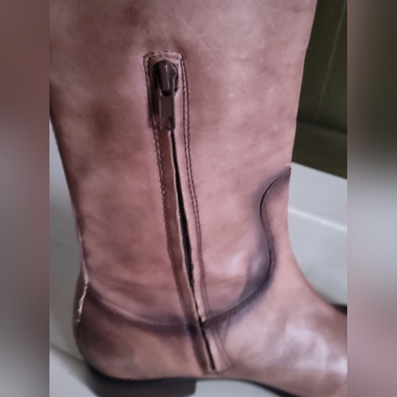 Arturochiang Women's Brown Tan Taupe Tall Riding Knee High Boots | Size 10 - Picture 7 of 11